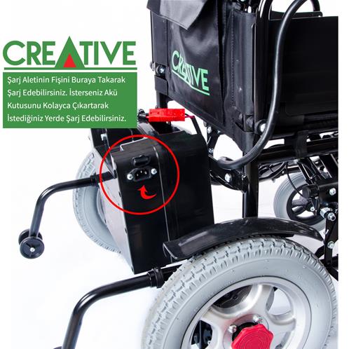 Creative CR-1002 Ekonomik Akülü Tekerlekli Sandalye